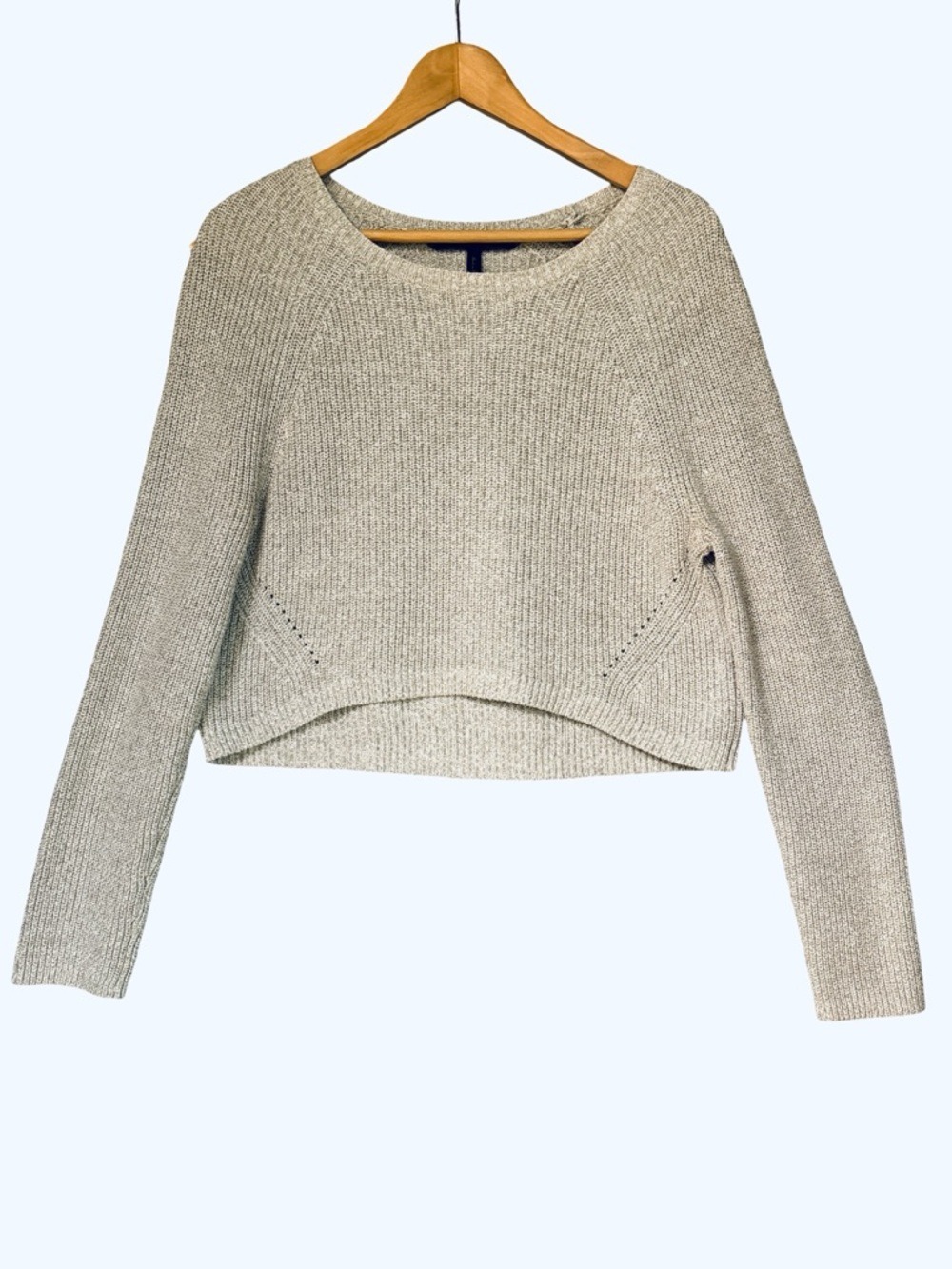 BCBGMaxAzria Ribbed Light Gray Sweater Medium